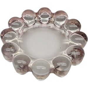 Vintage Glass Pink MCM Anchor Hocking Boopie Ashtray Catch-All Candle Coaster 5"